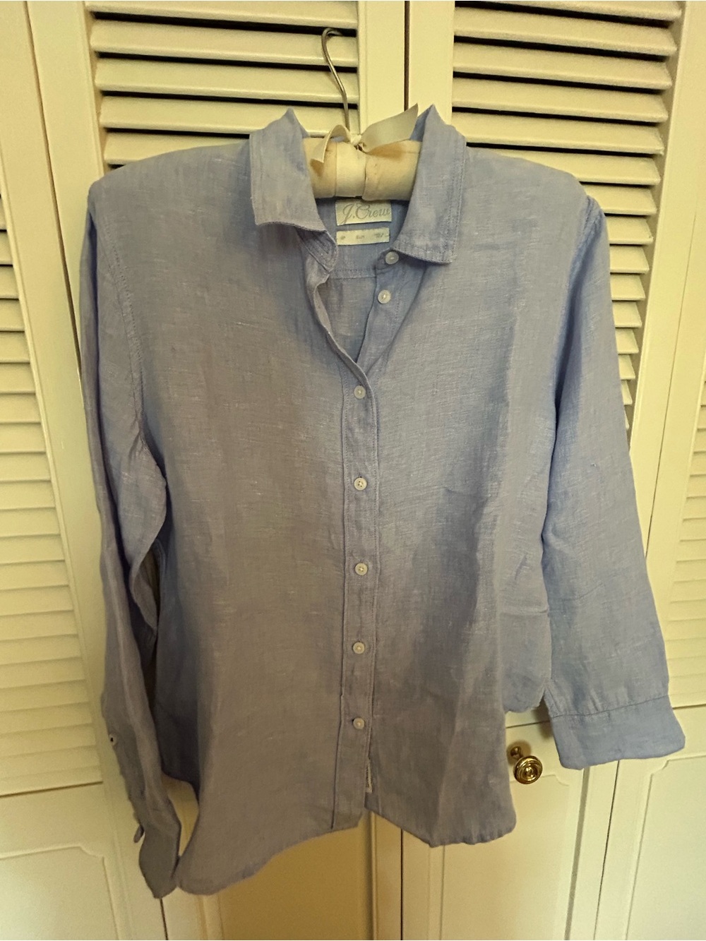 J. Crew Light Blue Linen Button-Down Shirt